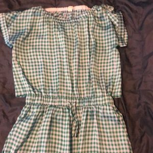 Crewcuts Girls' Drapey Romper In Gingham